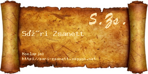 Sári Zsanett névjegykártya