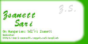 zsanett sari business card